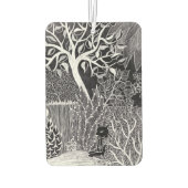 Schwarzer Panther im Dschungel - zeichnend Bleisti Autolufterfrischer (Rückseite)