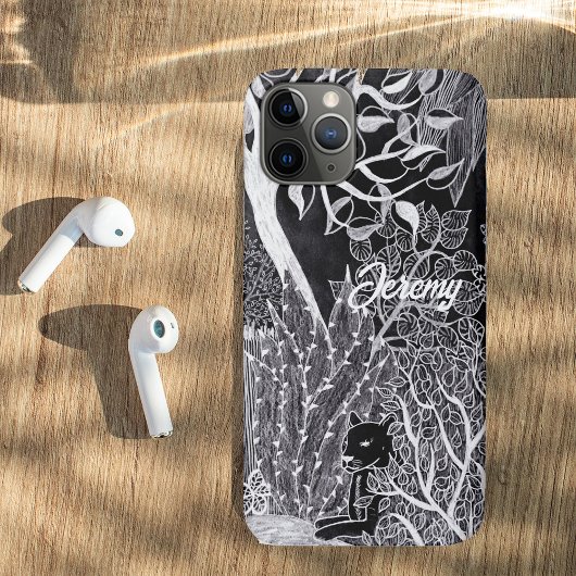 Schwarzer Panther im Dschungel - zeichnend Bleisti Case-Mate iPhone Hülle