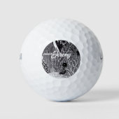 Schwarzer Panther im Dschungel - zeichnend Bleisti Golfball (Vorderseite)