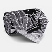 Schwarzer Panther im Dschungel - zeichnend Bleisti Krawatte (Gerollt)