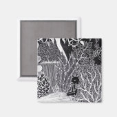 Schwarzer Panther im Dschungel - zeichnend Bleisti Magnet (Vorderseite/Rückseite)