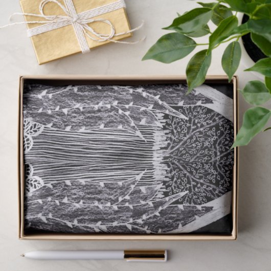 Schwarzer Panther im Dschungel - zeichnend Bleisti Seidenpapier (Geschenk)