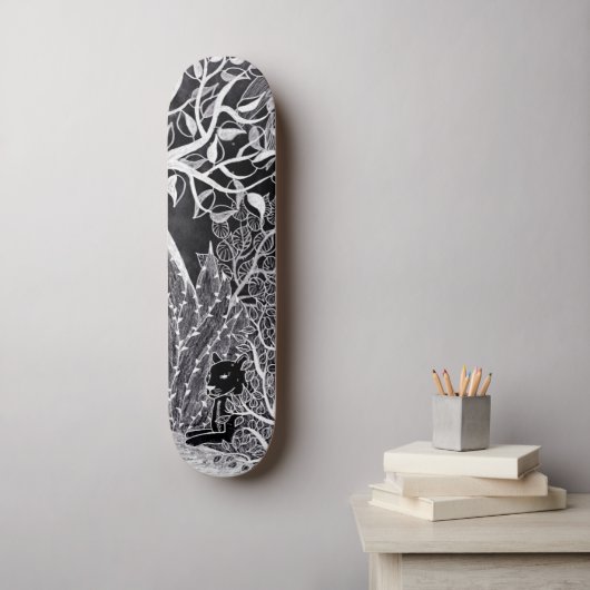 Schwarzer Panther im Dschungel - zeichnend Bleisti Skateboard (Wandkunst)