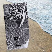 Schwarzer Panther im Dschungel - zeichnend Bleisti Strandtuch