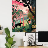 Schwarzer Panther in der Natur Poster (Heimbüro)