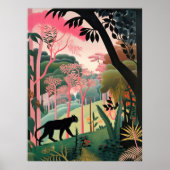 Schwarzer Panther in der Natur Poster (Vorne)