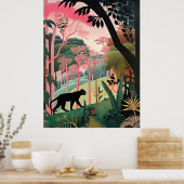 Schwarzer Panther in der Natur Poster (Küche)