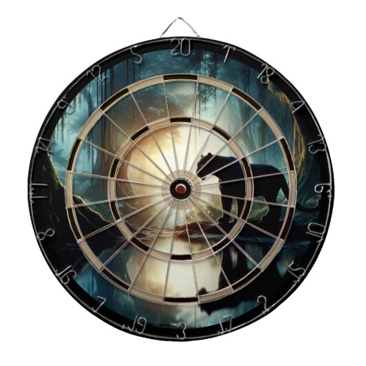 Schwarzer Panther in der Wasserregulierung Dartscheibe (vorne)