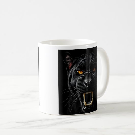 Schwarzer Panther Kaffeetasse (VorderseiteRechts)