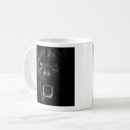 Schwarzer Panther Kaffeetasse (Vorderseite Links)