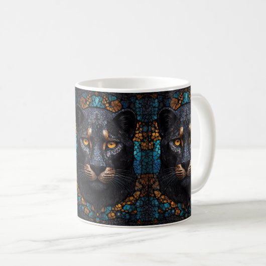 Schwarzer Panther Kaffeetasse (VorderseiteRechts)