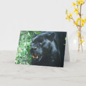 Schwarzer Panther-Katzen-Gruß-Karte Karte (Gelbe Blume)