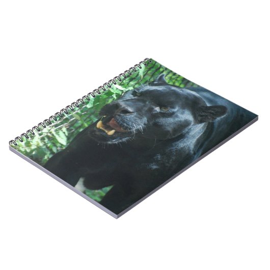 Schwarzer Panther-Katzen-Notizbuch Notizblock (Linke Seite)