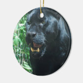 Schwarzer Panther-Katzen-Verzierung Keramik Ornament (Links)