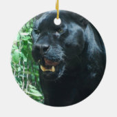 Schwarzer Panther-Katzen-Verzierung Keramik Ornament (Hinten)