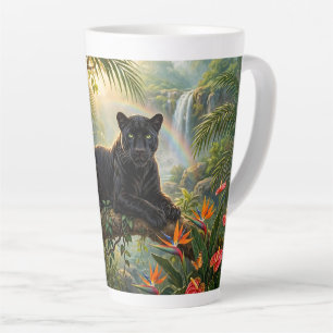 Schwarzer Panther Kenia Dschungel Blumen Wasserfal Milchtasse