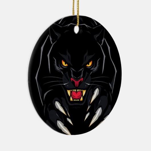 Schwarzer Panther Keramik Ornament (Rechts)