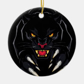Schwarzer Panther Keramik Ornament (Vorne)