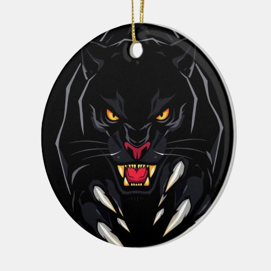 Schwarzer Panther Keramik Ornament (Links)
