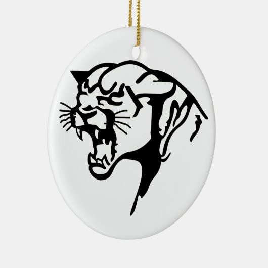 Schwarzer Panther Keramik Ornament (Rechts)