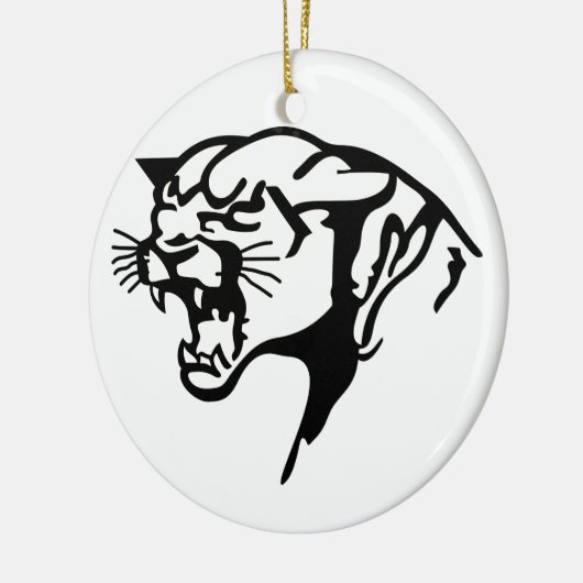 Schwarzer Panther Keramik Ornament (Links)