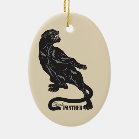 schwarzer Panther Keramikornament (Hinten)