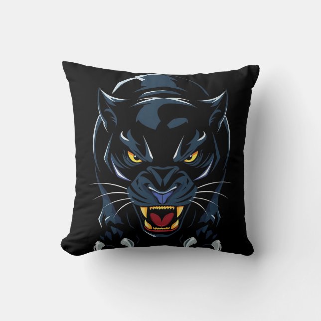 Schwarzer Panther Kissen (Vorderseite)
