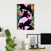 Schwarzer Panther-Kunstposter, maximalistischer Tr Poster (Heimbüro)