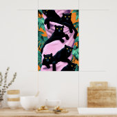 Schwarzer Panther-Kunstposter, maximalistischer Tr Poster (Küche)