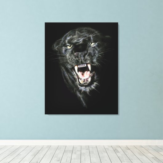 Schwarzer Panther Leinwanddruck (Insitu (Holzboden))