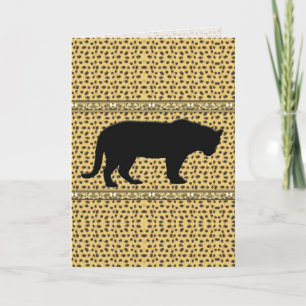 Schwarzer Panther, Leopard Gruß / Notizkarte Karte