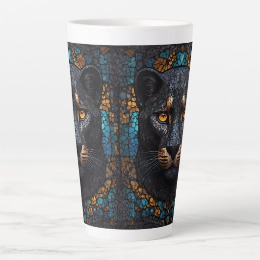 Schwarzer Panther Milchtasse (Vorderseite)
