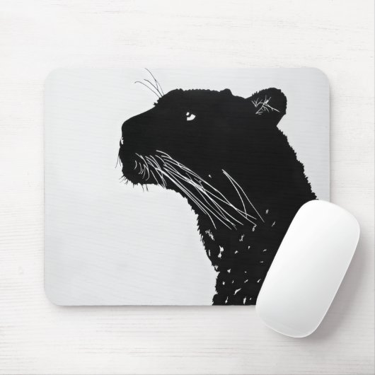 Schwarzer Panther Minimalismus Mousepad (Mit Mouse)
