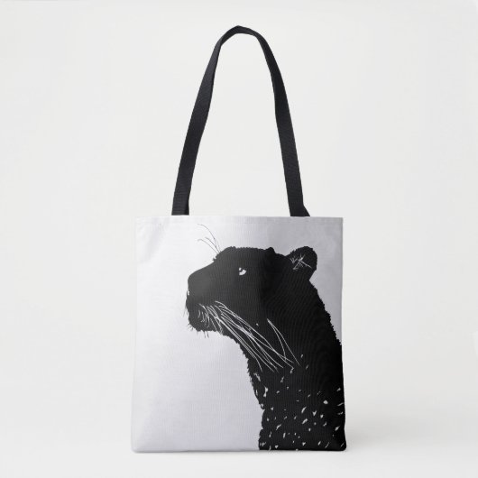 Schwarzer Panther Minimalismus Tasche (Vorderseite)