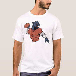 Schwarzer Panther mit Football-T - Shirt