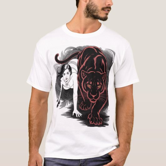 Schwarzer Panther mit Frauen T-Shirt (Vorderseite)