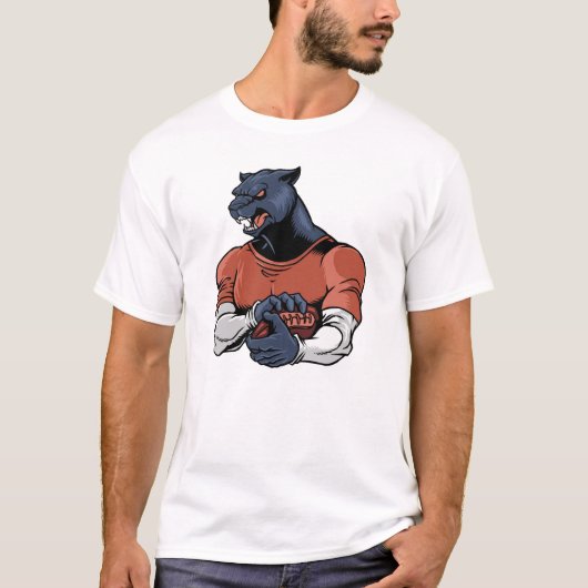 Schwarzer Panther mit Fußball T-Shirt (Vorderseite)