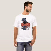 Schwarzer Panther mit Fußball T-Shirt (Vorne ganz)