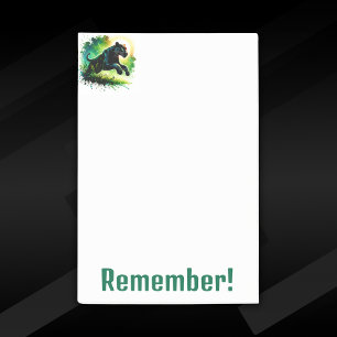 Schwarzer Panther mit grüner Umgebung Post-it Klebezettel