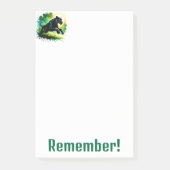 Schwarzer Panther mit grüner Umgebung | Post-it Klebezettel (Vorderseite)