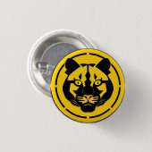Schwarzer Panther mit kunstvollen Details Button (Vorne & Hinten)