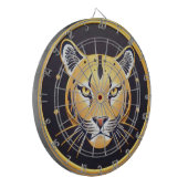 Schwarzer Panther mit kunstvollen Details Dartscheibe (Vorderseite Links)