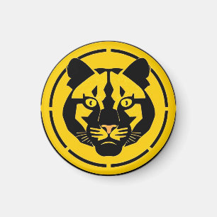 Schwarzer Panther mit kunstvollen Details Magnet