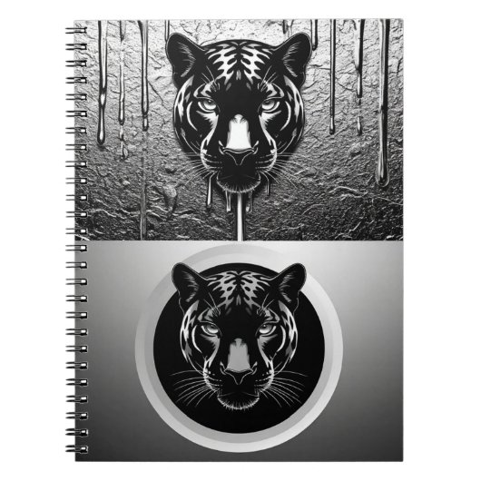 Schwarzer Panther mit tropfendem Farbeffekt 🐆 Notizblock (Vorderseite)