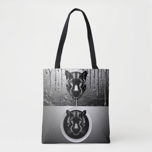 Schwarzer Panther mit tropfendem Farbeffekt 🐆 Tasche (Vorderseite)