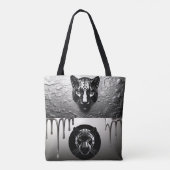 Schwarzer Panther mit Wassertropfen-Details 🐆 Tasche (Rückseite)