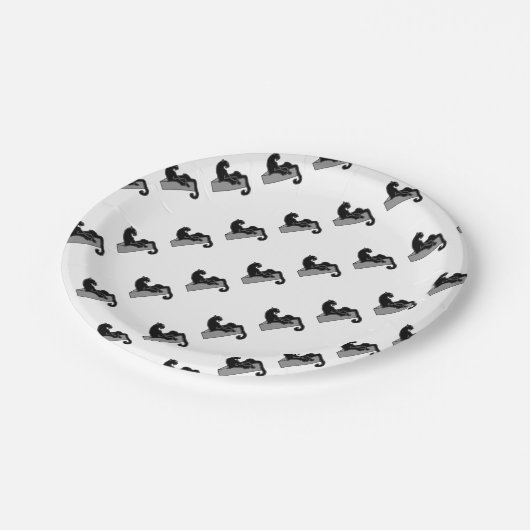 Schwarzer Panther Pappteller (Schrägansicht)