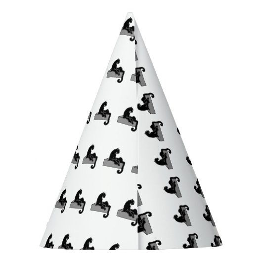 Schwarzer Panther Partyhütchen (Rückseite)