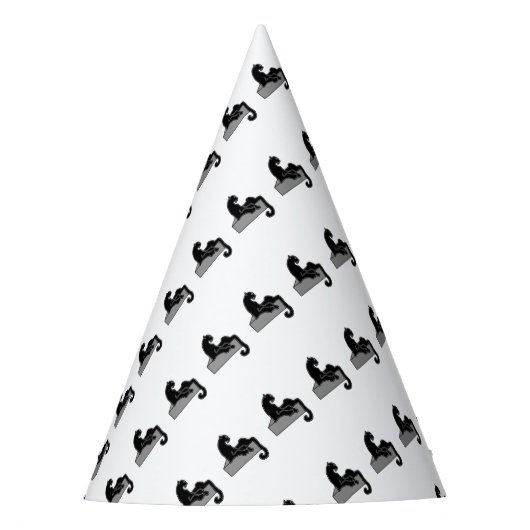 Schwarzer Panther Partyhütchen (Vorderseite)