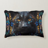 Schwarzer Panther Portrait Accent Pillow Dekokissen (Vorderseite)